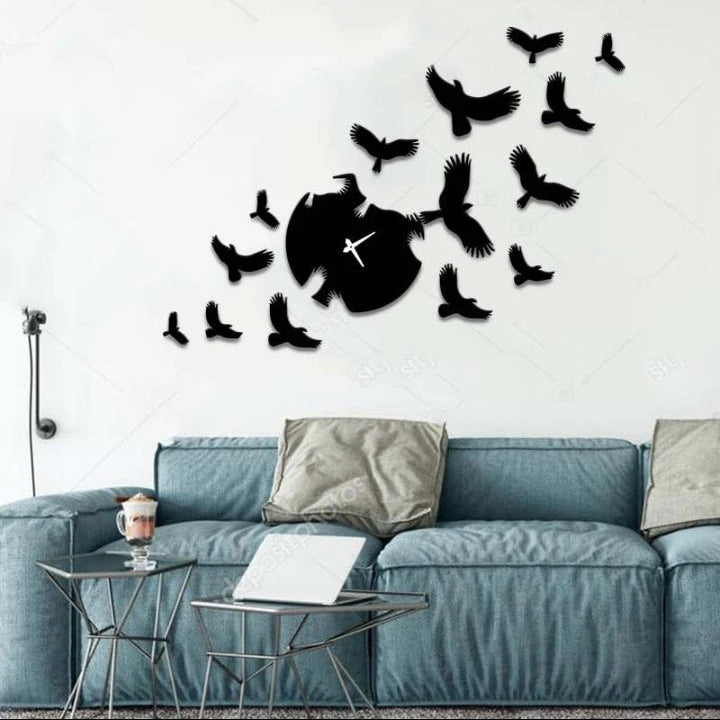 Modern Flying Birds Wall Clock