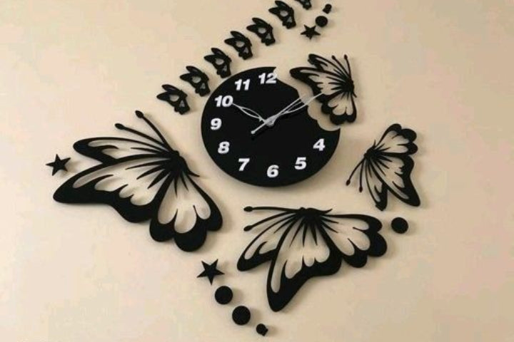 3D Butterfly Decorative Wall Clock – Modern Home Wall Art
