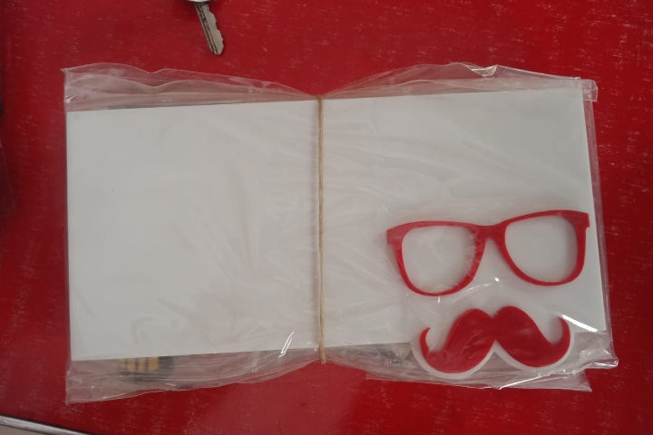 Funny Mustache & Glasses Bike Number Plate