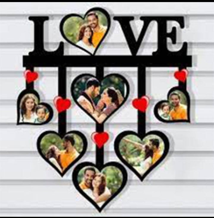 Custom "LOVE" Heart Photo Collage Frame