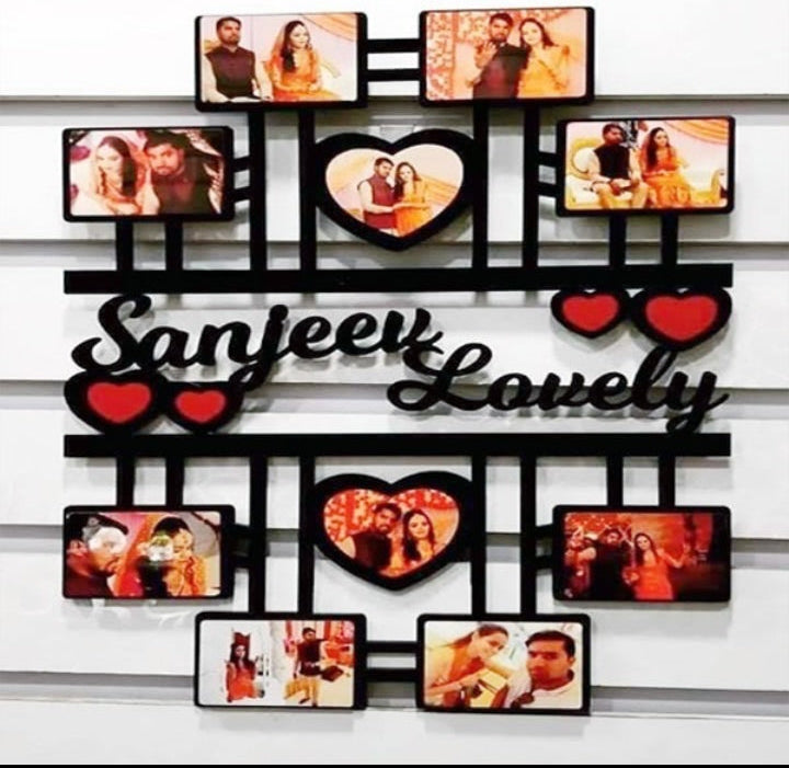 Custom "Sanjeev & Lovely" Couple Photo Collage Frame